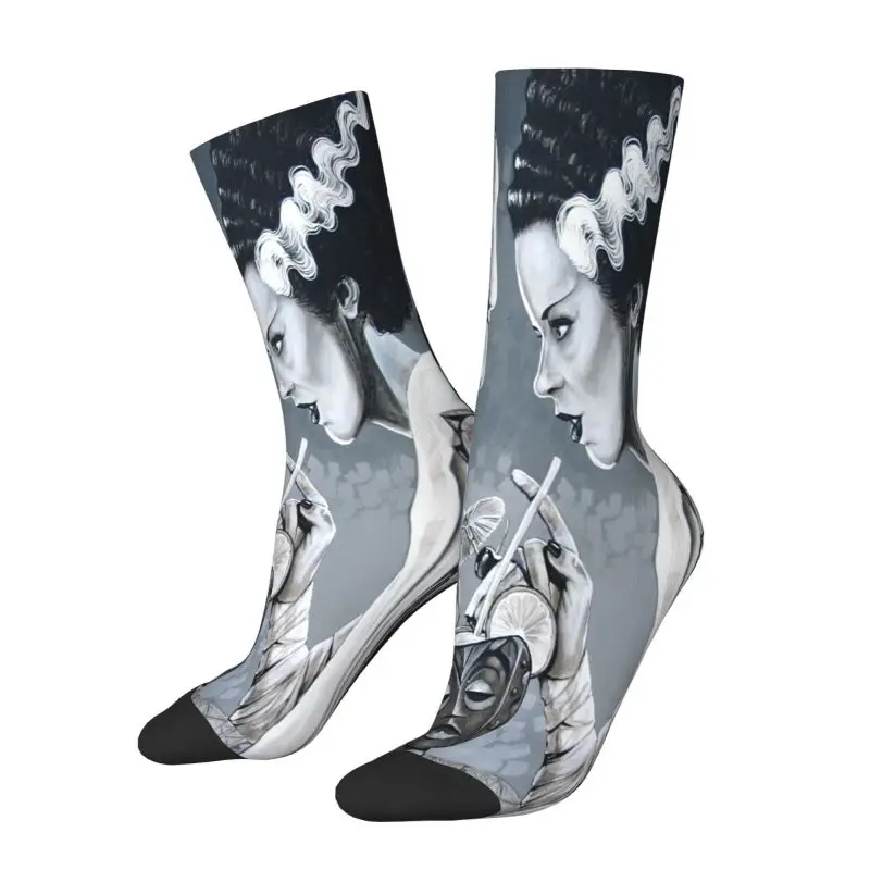 Cute Mens Bride Of Frankenstein Love Dress Socks Unisex Warm Comfortable 3D Printed Science Fiction Horror Film Crew Socks