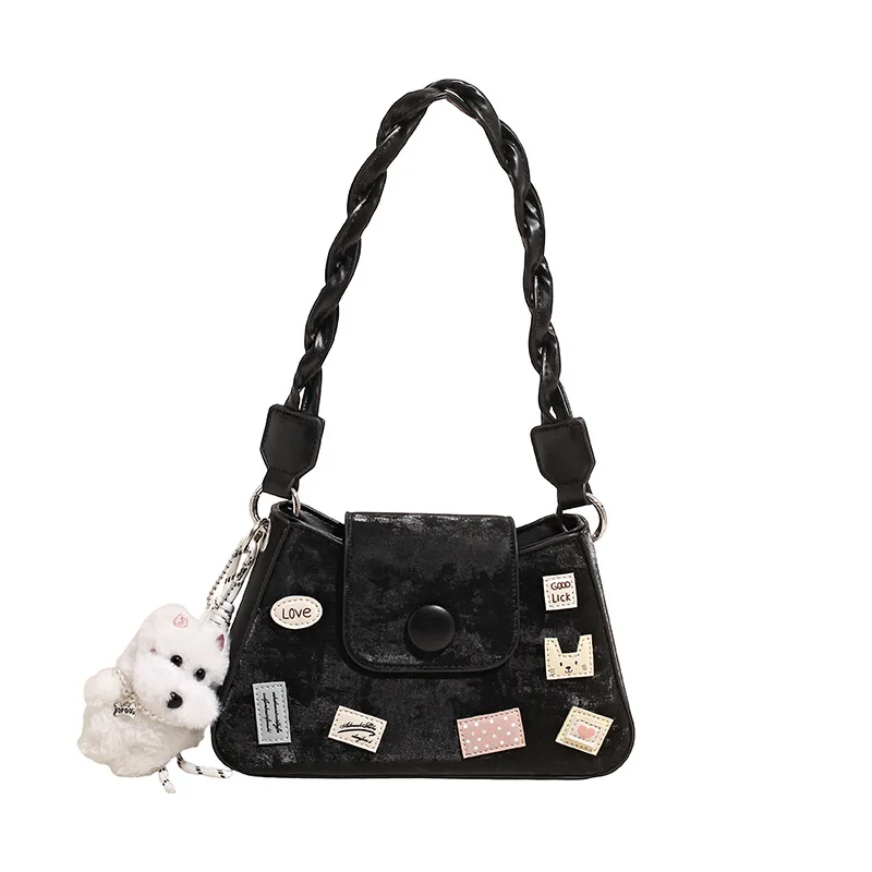 Ins trendige Umhängetasche 2025, neue schicke, einfache Schultertasche für Damen, ästhetische, minimalistische Handtasche mit einem Riemen, modisch