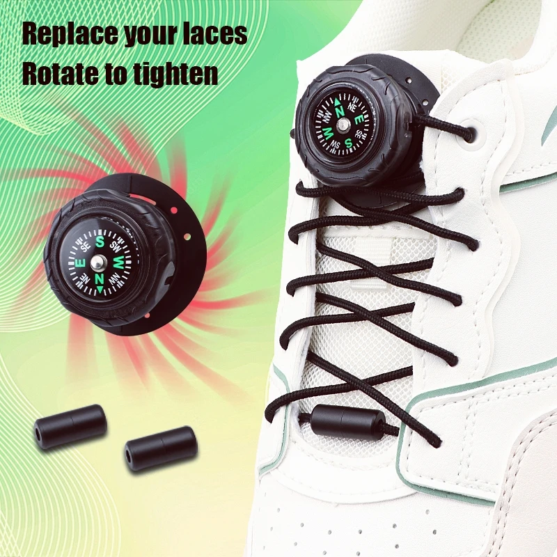 Einfache Schnürsenkel mit drehbarer Schnalle, Motive, automatische Schnürsenkel, dickes Seil, Sneakers, Schnürsenkel ohne Krawatten, Installation von Schuhzubehör