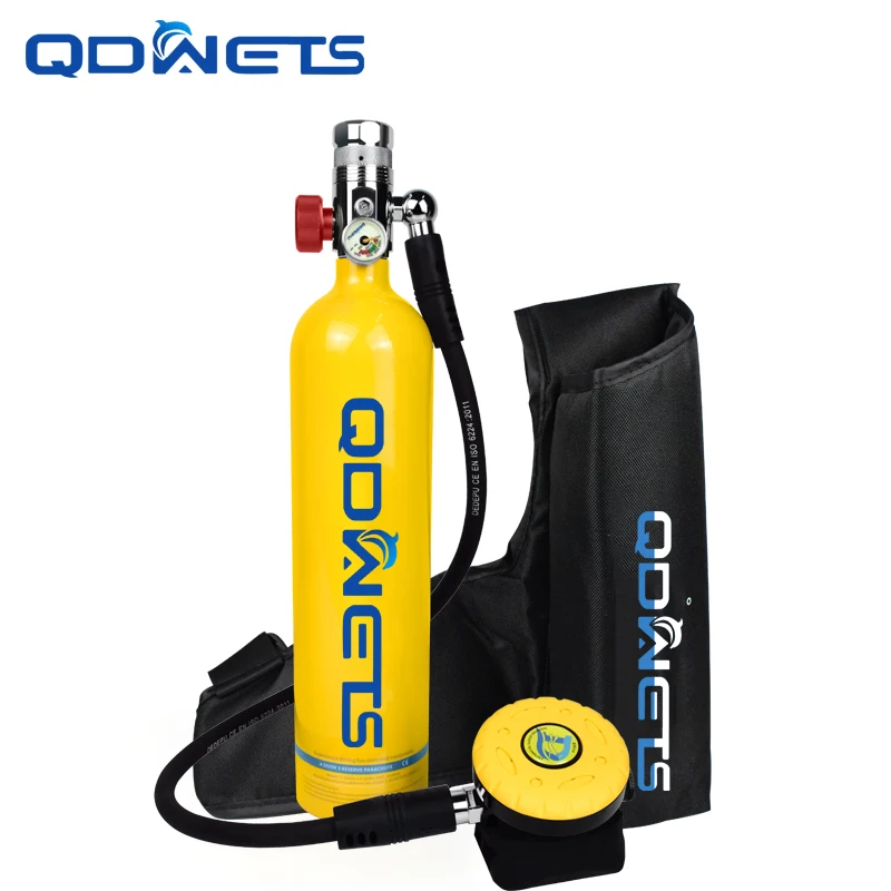 QDWETS equipo de tanque de buceo, Mini cilindro de buceo, bomba de aire de alta presión con adaptador de recarga de tanque de buceo de 15-20 minutos para Unde