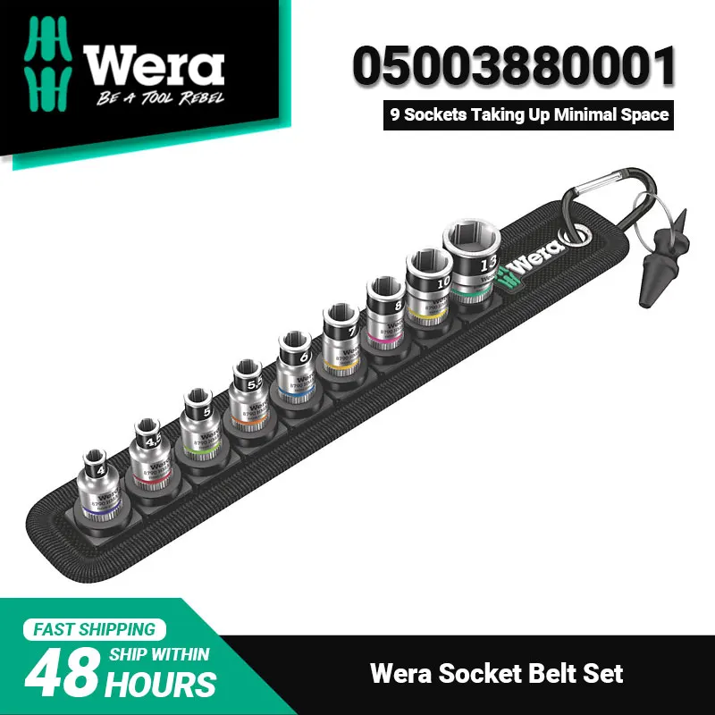 WERA 05003880001 Belt A 1 Zyklop 10 Pieces Socket Set with Holding Function 1/4\