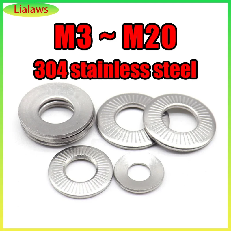 

M3 M4 M5 M6 M8 M10 M12 M16 M20 NFE25-511 304 Stainless Steel Disc Spring Serrated Lock Washer Knurled Elastic Gasket