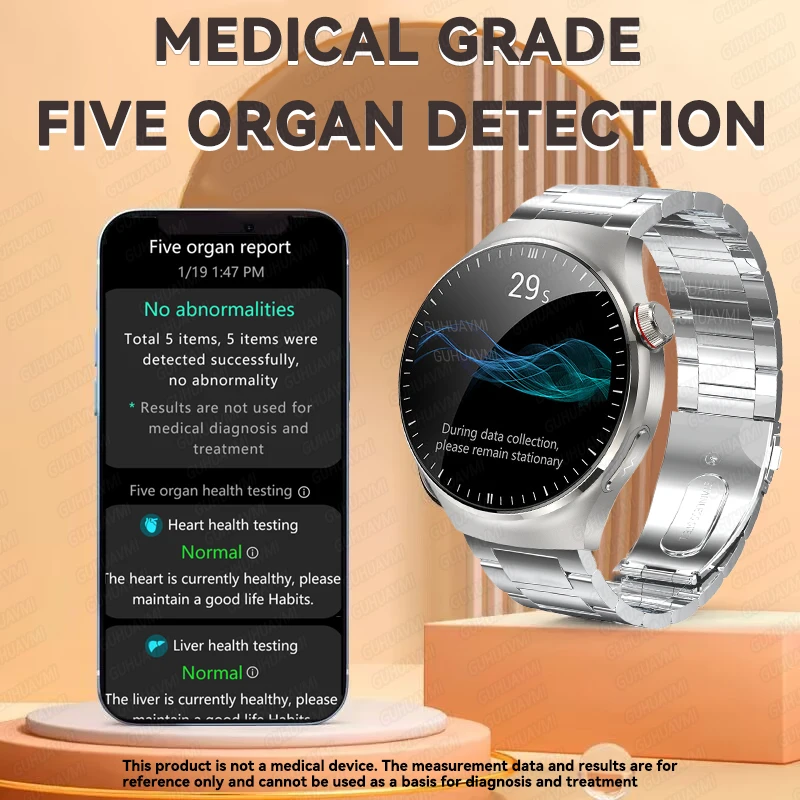 2024 For XIAOMI Five organ examination Health Smartwatch Uric Acid Blood Sugar Bluetooth Call Blood Lipid Blood Pressure Watches