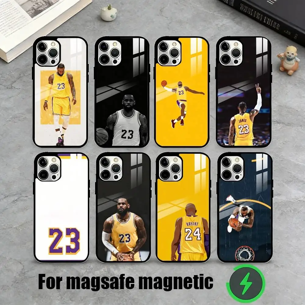 

B- Basketball LeBron James Basketball Phone Case For iPhone17,16,15,14,13,12,11 Plus,Pro Magnetic For Magsafe Wireless Charging