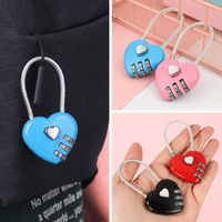 1Pc Heart Shape Padlock 3 Dial Digit Password Lock Luggage Password Padlock Double Mood Love Lock Travel Valentine's Day Gift