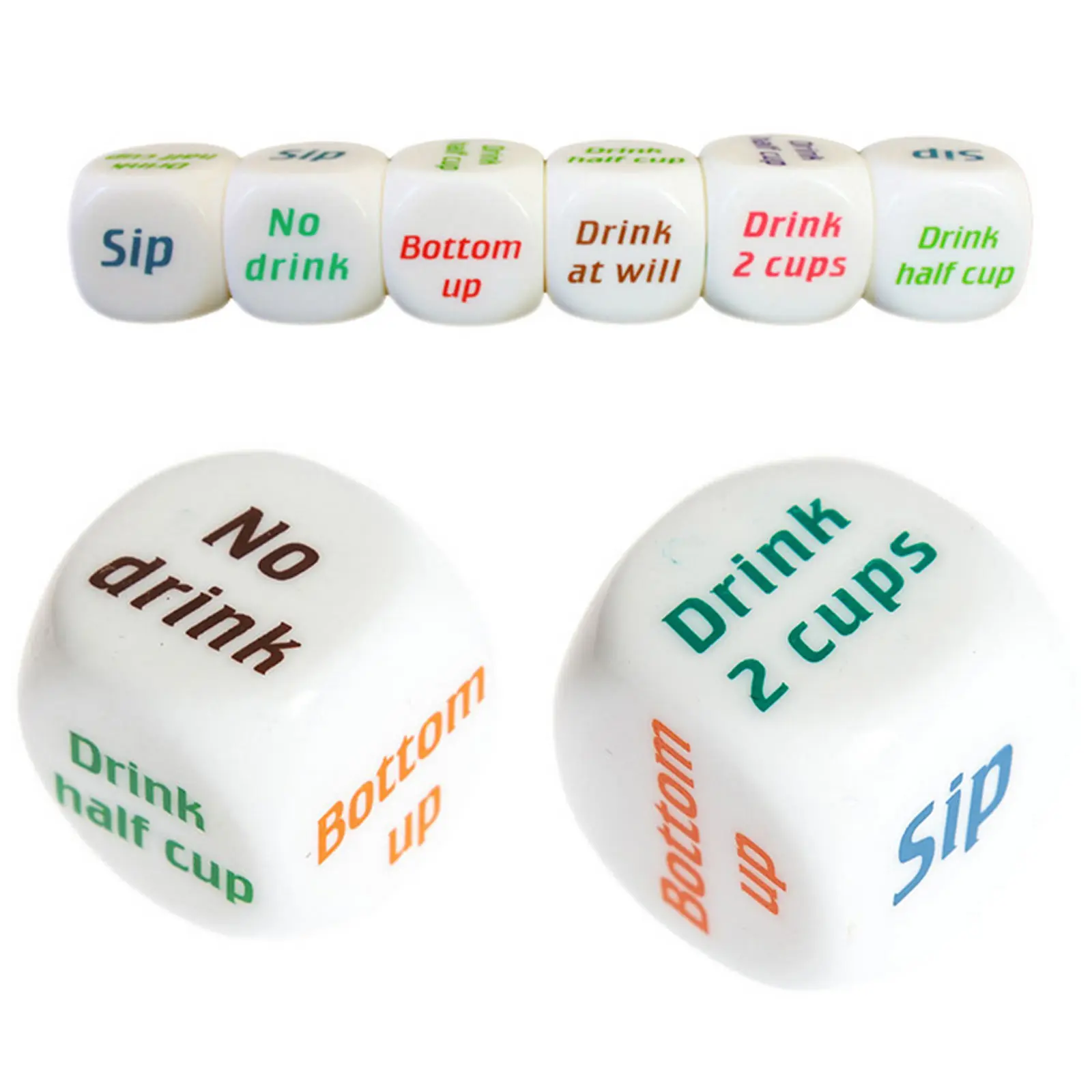 6pcs gioco per feste per adulti che gioca a bere vino dadi giochi gioco d'azzardo Drink Decider dadi per Party Bar bomboniere decorazione colore casuale