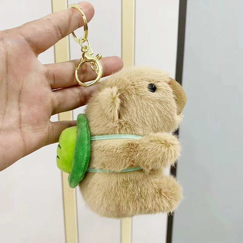 Cute Capibara Plush Toy Cartoon Pendant Soft Stuffed Doll Keychain Backpack Car Bag Key Ring Decor Girls Birthday Gifts