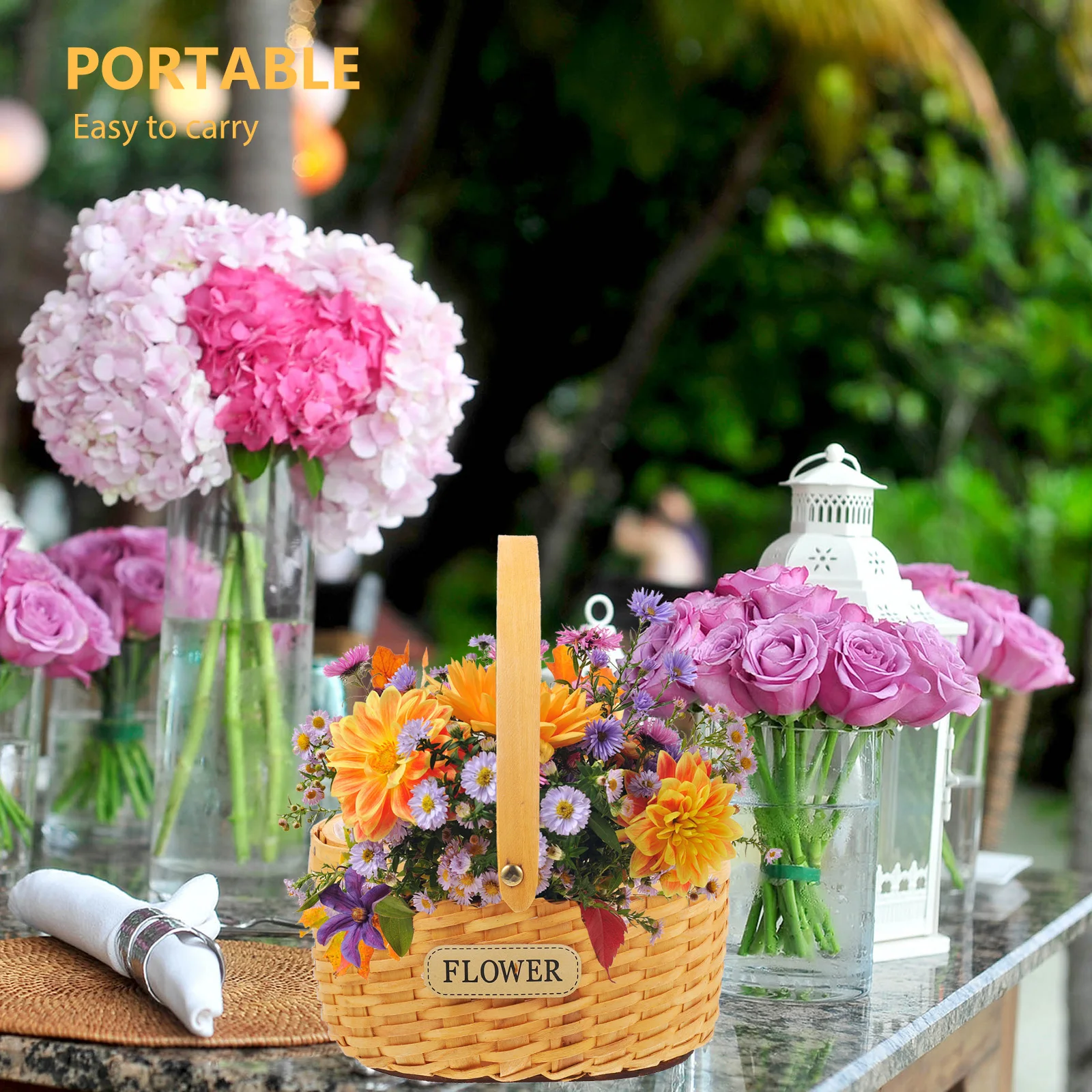

Rattan Woven Baskets H woven Storage Basket Bride Wedding Decor Storage Basket Creative Design Portable H