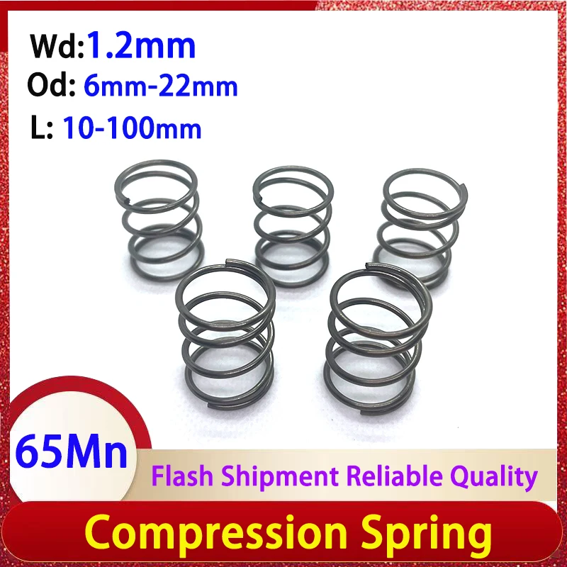 

Wire Diameter 1.2mm 65Mn Spring Steel Pressure Return Spring Micro Small Spring Shock Absorber Spring Compression