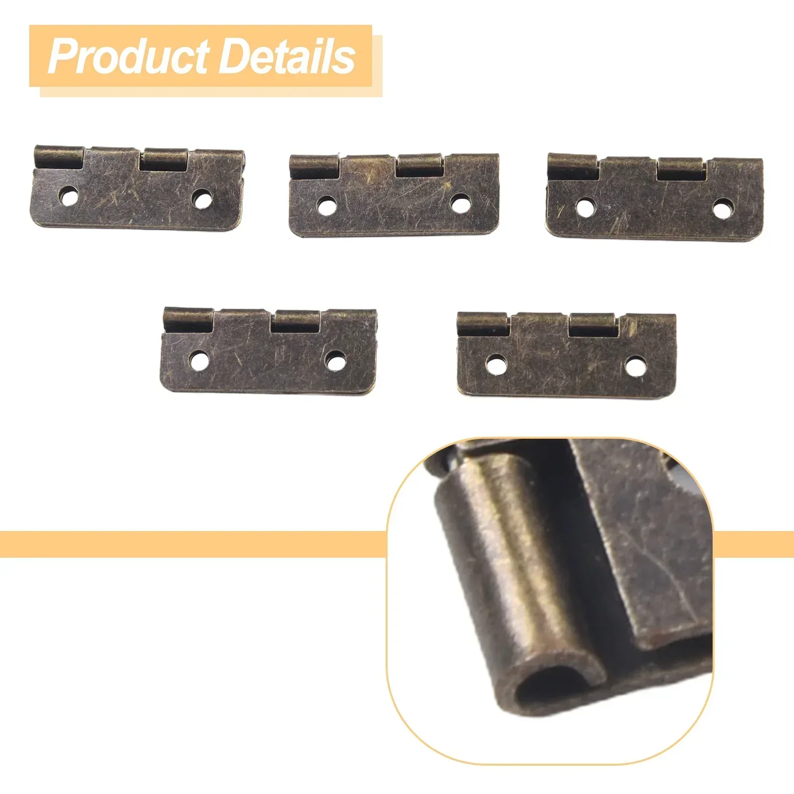 10x Furniture Connector Four-Hole Wooden Box Hinge Flat Opening 90 Degree Hinge Provides A Smooth Closing Movement