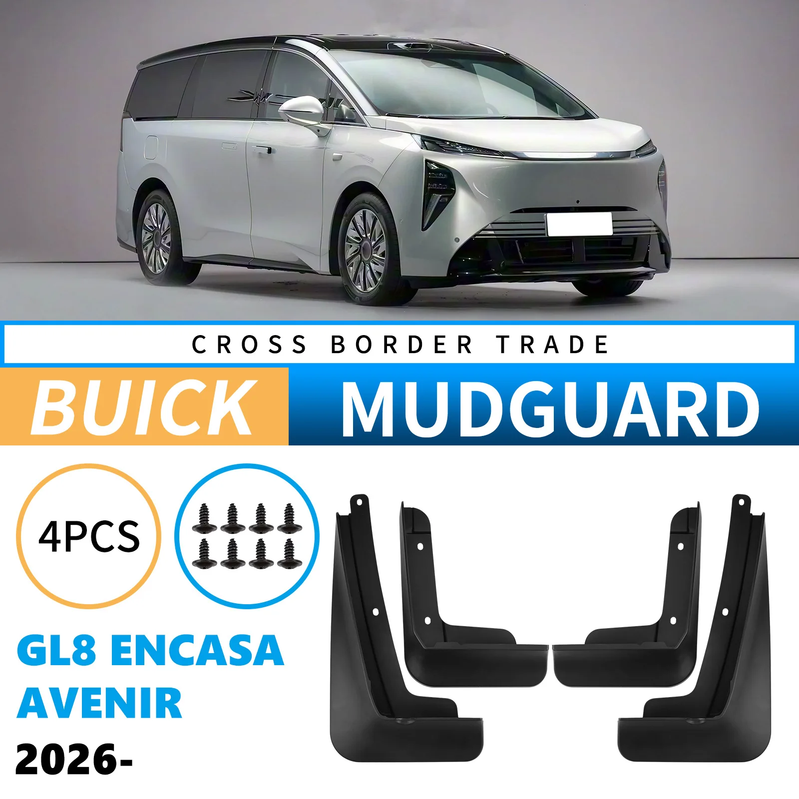 

Car Auto Mud Flaps Splash Guards Fender Mudguard for 2026 Buick GL8 Avenir Encasa Avenir Dust Proof Mud Proof Exterior Parts