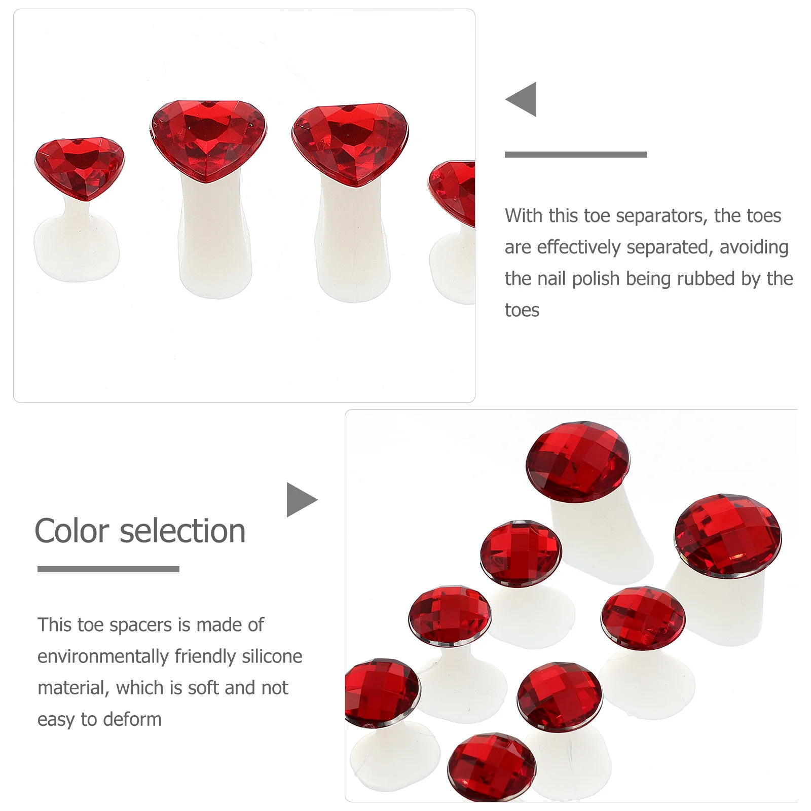 Séparateurs d'orteils en Silicone, outil de pédicure réutilisable pour Nail Art, entretoises d'orteils lavables, photographie écologique, 24 pièces