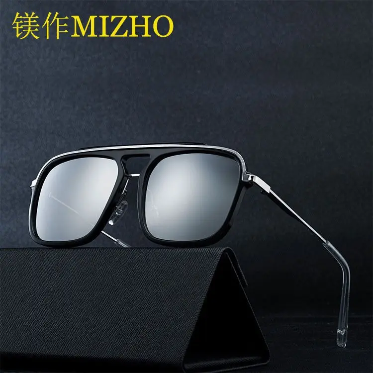 High end men's sunglasses, fashionable box, retro, super cool sunglasses, handsome European and American style glasses