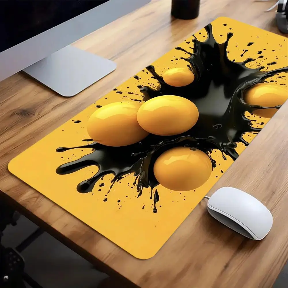 

Коврик для мыши Liquid Art Yellow, большой, для компьютера, офиса, игр, резиновый, нескользящий, с прошитыми краями, для клавиатуры, 90x40 XXL, настольный коврик