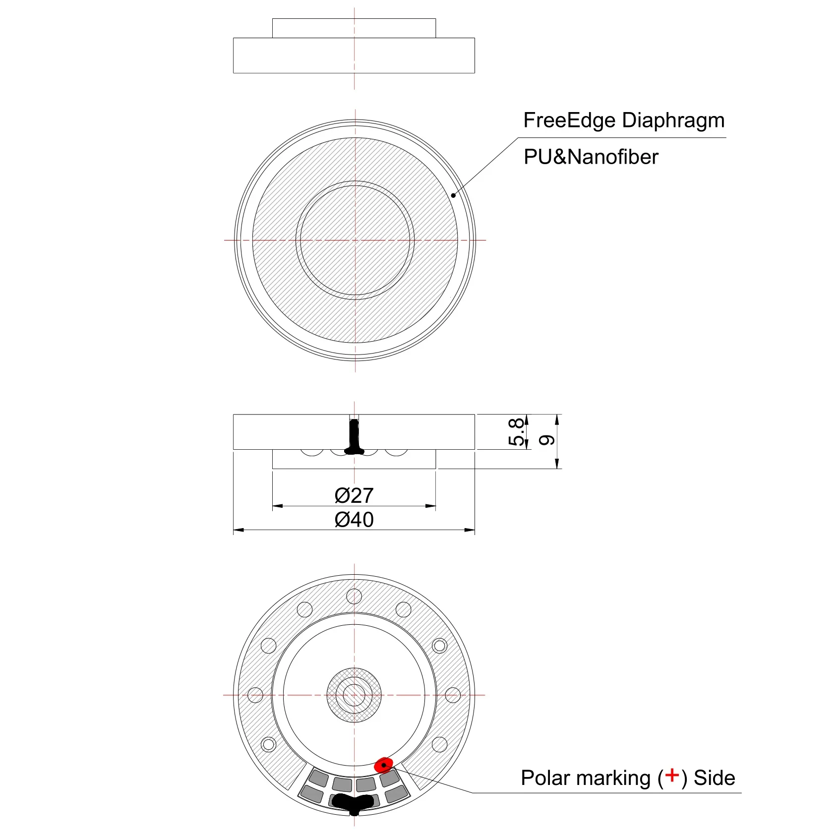 HiFi مجموعة كاملة وحدة سماعة ، سائق سماعة بلوتوث ، Speaker بها بنفسك المتكلم ، إصلاح أجزاء ، فيلم Nanofiber ، حافة الحرة ، 32Ohm ، 40 مللي متر