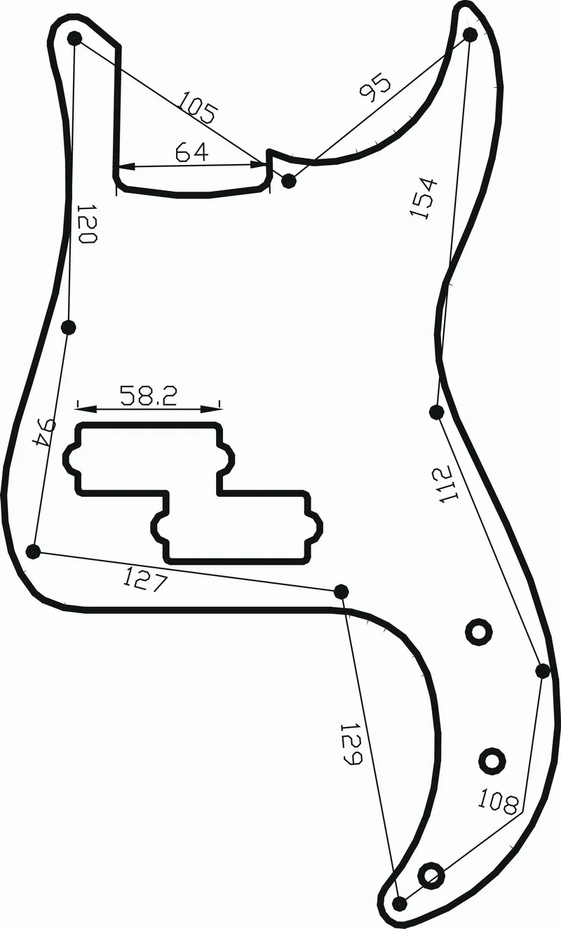 Black Pearl Guitar Pickguard Bevel Edge Finish Celluloid Protective Plate for Precision Bass Accessories