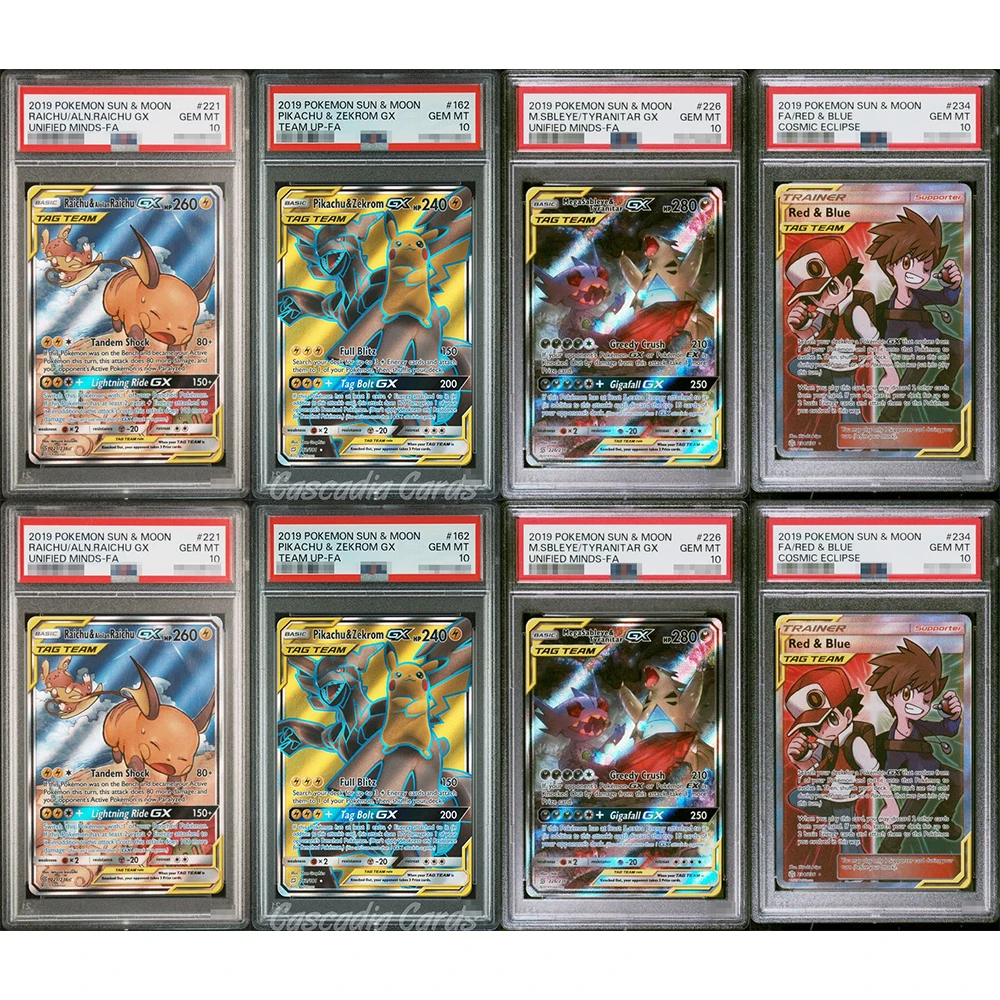 

2019 Коллекционная карта Diy Proxy Ptcg Garaded Sun & Moon Raichu/aln. Voiu Gx Unifed Minds-Fa 221/234 Gem Mt 10, подарки для карт