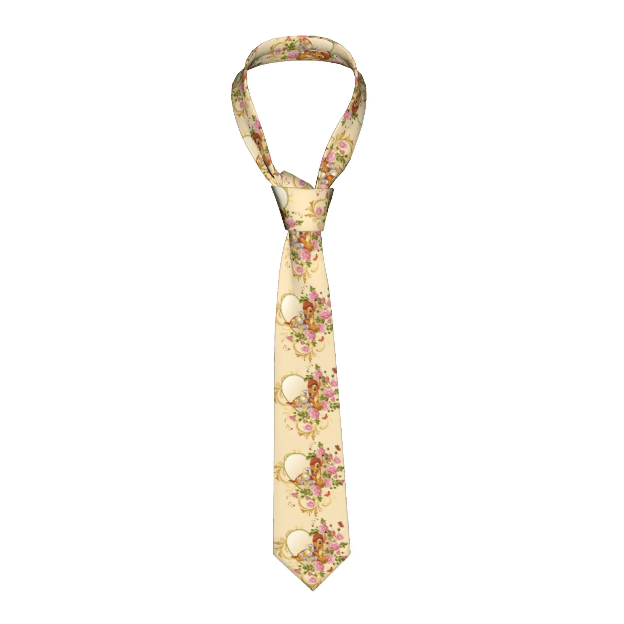 

Модный мужской галстук с изображением Бэмби из мультфильмов, персонализированный шелковый деловой галстук