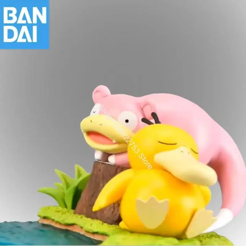 BANDAI NAMCO BANPRESTO Pokemon Psyduck Slowpoke Pvc 9cm Anime Figure Model Desktop ornament in stock Genuine Lovely Toys Gifts