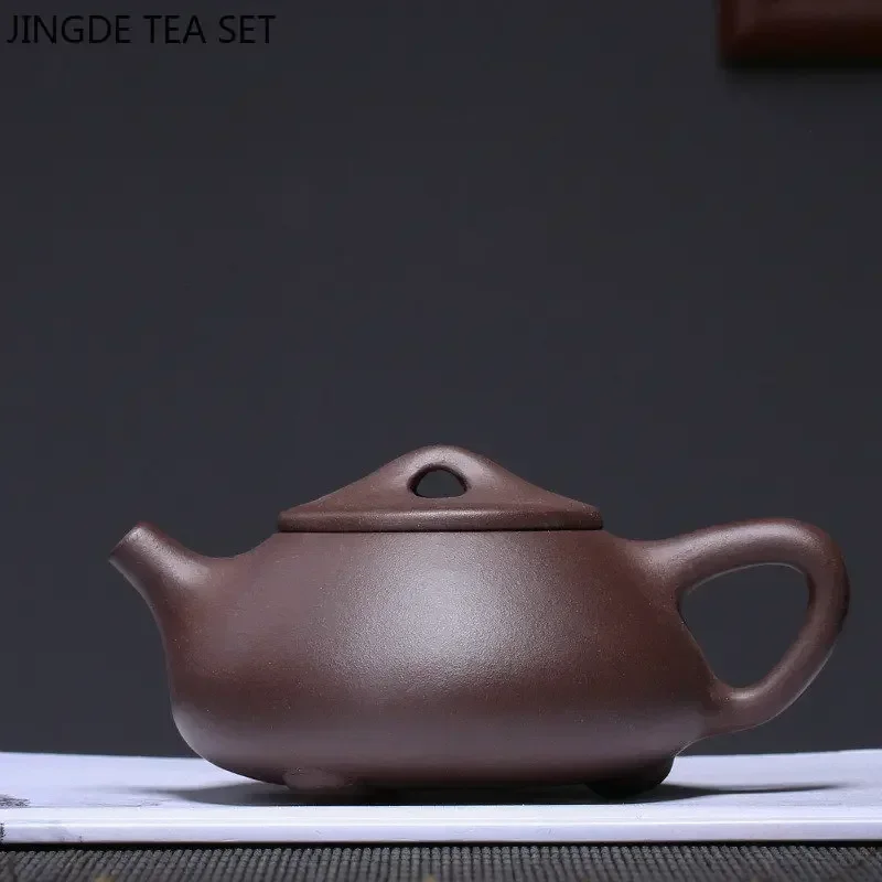 200ml Yixing Raw Ore Purple Sand Teapot Handmade Purple Mud Ball Hole Filter Kettle Zisha Beauty Stone Scoop Pot Home Tea Sets