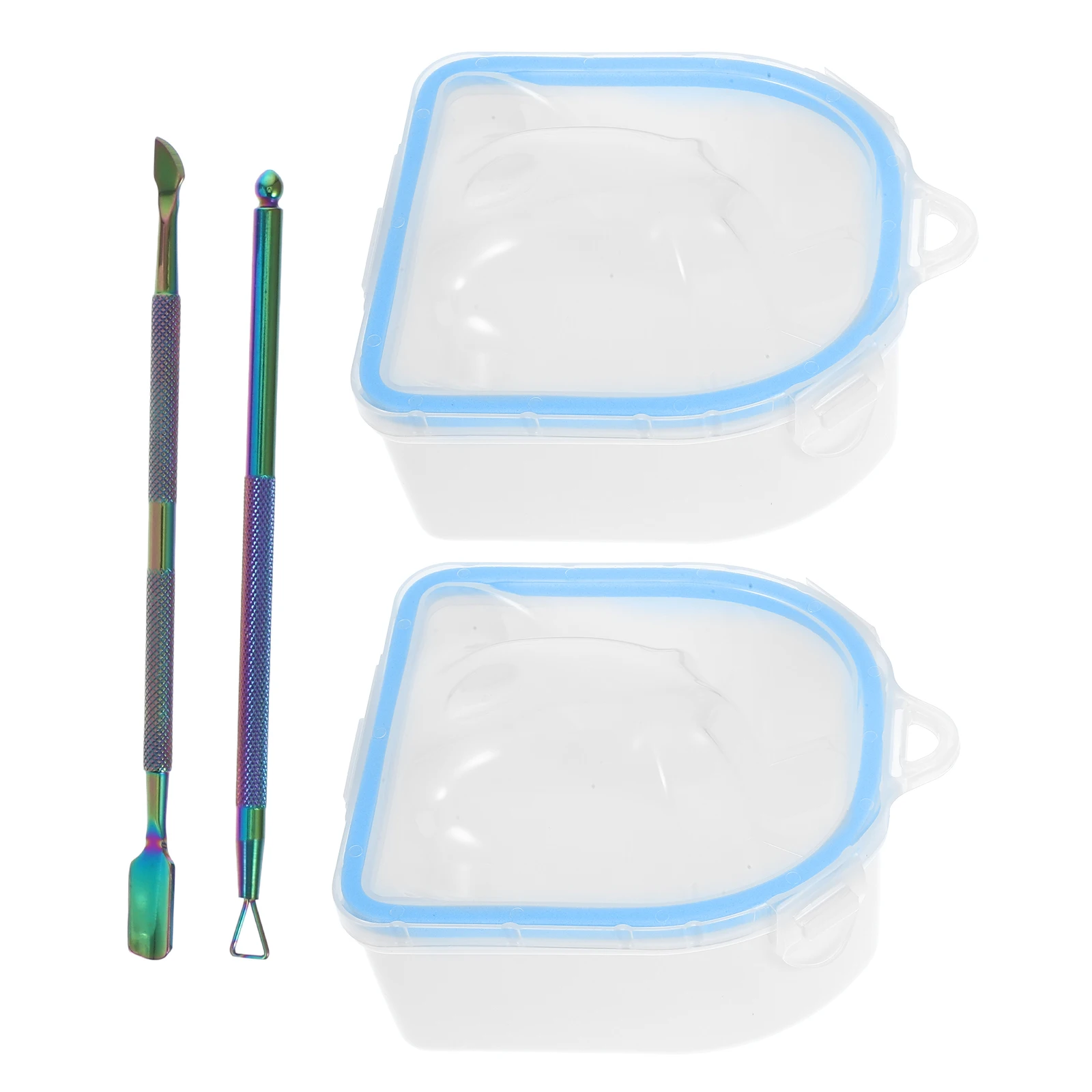 

1 set 4 Piece Blue Hand Soaking Bowl Nail Manicure Spa Tools Plastic Hand Bowls Soften Cuticle Remove Dead Skin