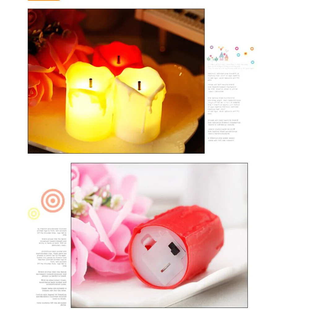Luci di simulazione a LED Lampada da notte calda in cera senza fiamma per la decorazione natalizia della festa nuziale Illuminazione a LED multicolore