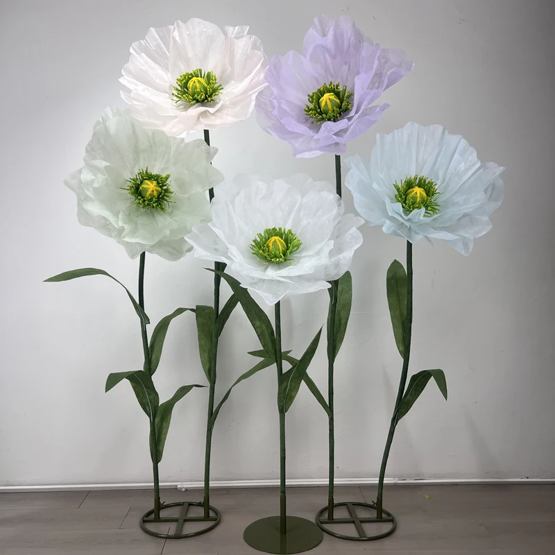 

Large Artificial Flowers Poppy Wedding Background Props Road Lead Flower Window Display Home Garden Decoration Simulation Decor