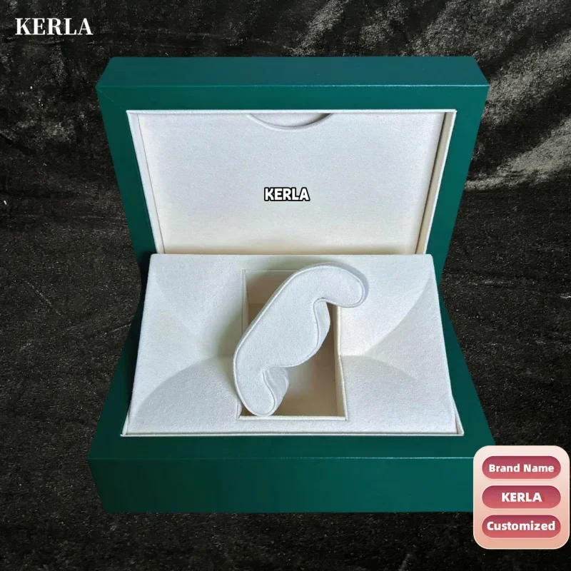 Customized Kerla Velvet Watch Green Protective Watch Leather Jewels Environmental Protection Display Storage Wood Rolxaese Box