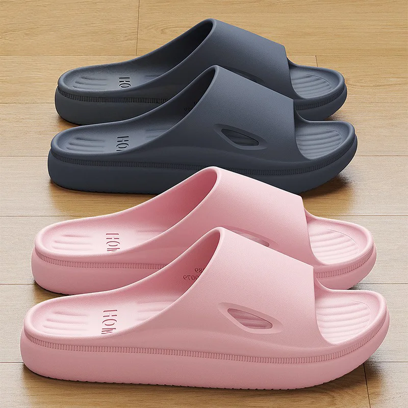 

New Men Summer Home Slippers Women Sandals Indoor Bathroom Shoe Light Non-Slip Couples Shower Flats Concise Comfortable Footwear