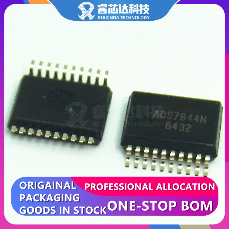 ADS7844N 12 Bit Analog to Digital Converter 4, 8 Input 1 SAR ADS7844N/1K 20-SSOP original genuine New Original In Stock IC RXDNA