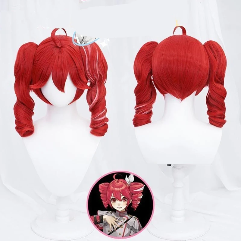 Anime kasane teto perucas femininas bonito vermelho com rabo de cavalo brancoeto cosplay peruca resistente ao calor perucas de cabelo sintético + touca peruca
