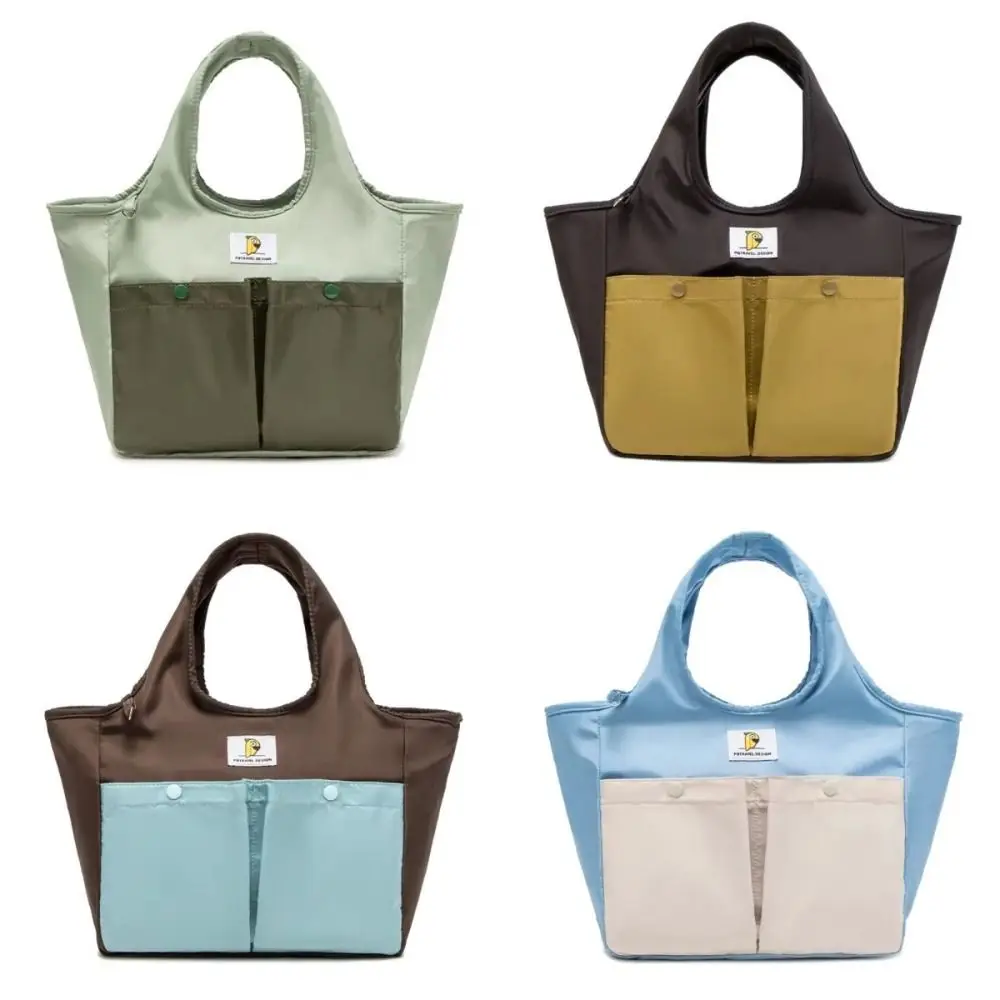 Waterproof Insulated Lunch Bag Multi Pockets Portable Thermal Food Tote Bag Durable Zipper Large Capacity Handbag Storage Bag