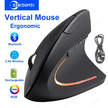 Vertikální myš Ergonomická myš Duální bezdrátová myš 2.4G Bluetooth myši RGB 1600 DPI Tichá myš pro PC notebook stolní počítač 10 nejlepší prodej Ergonomická myš Anker - №2