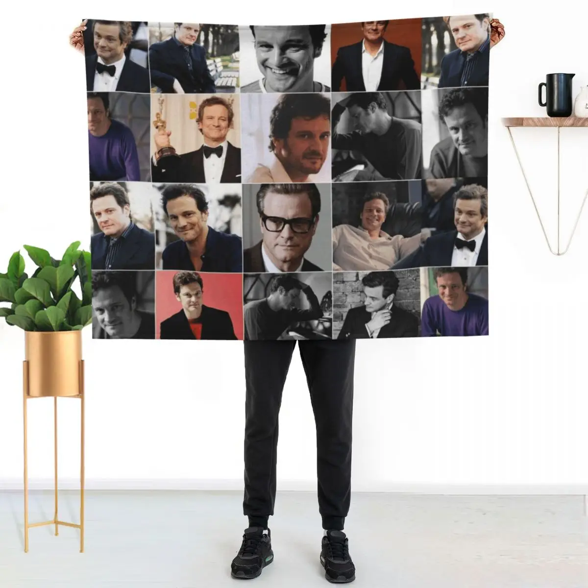 Colin Firth Photo Collage Throw Blanket Beach wednesday cosplay anime Softest Cute Plaid Winter beds Blankets