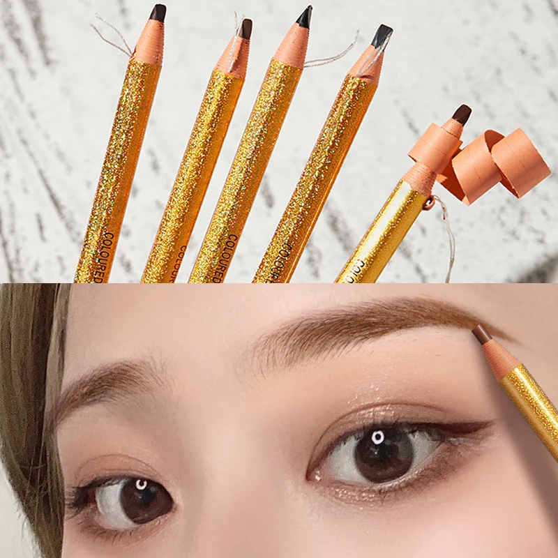 Waterproof Pull Line Eyebrow Pencil Long-lasting 5 Colors Natural Eye Brow Pencil Brown Black Enhancer Dye Tint Pen Makeup Tools