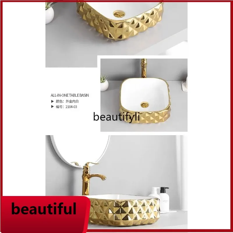 

f156 Ceramic table hand wash basin square, European wash basin