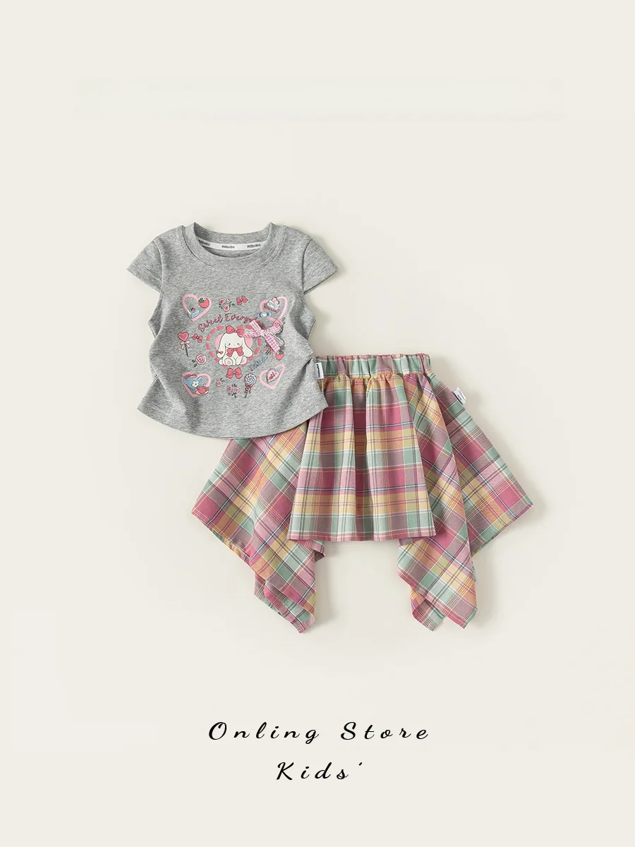 cute-insbobo-girls-summer-outfit-cotton-polyester-blend-t-shirt-skirt-set-fashionable-baby-clothes-children's-clothing