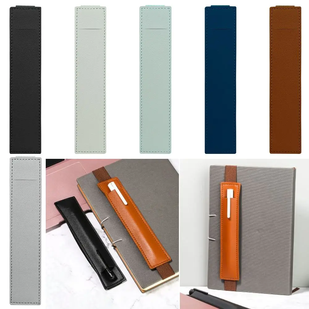 Lightweight Pu Leather Elastic Buckle Pen Clip Pen Bag Pen Holder Pencil Case