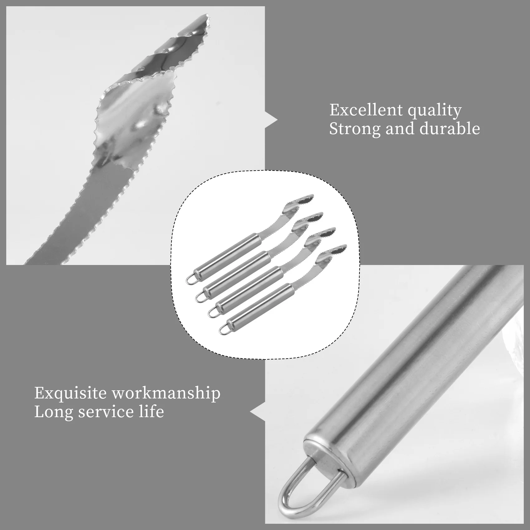 A44I-4PCS Jalapeno Pepper Corer,Stainless Steel Chili Grip Jalapeno Corer, Core Deseeder For Jalapenos,Chilis,Bell Peppers