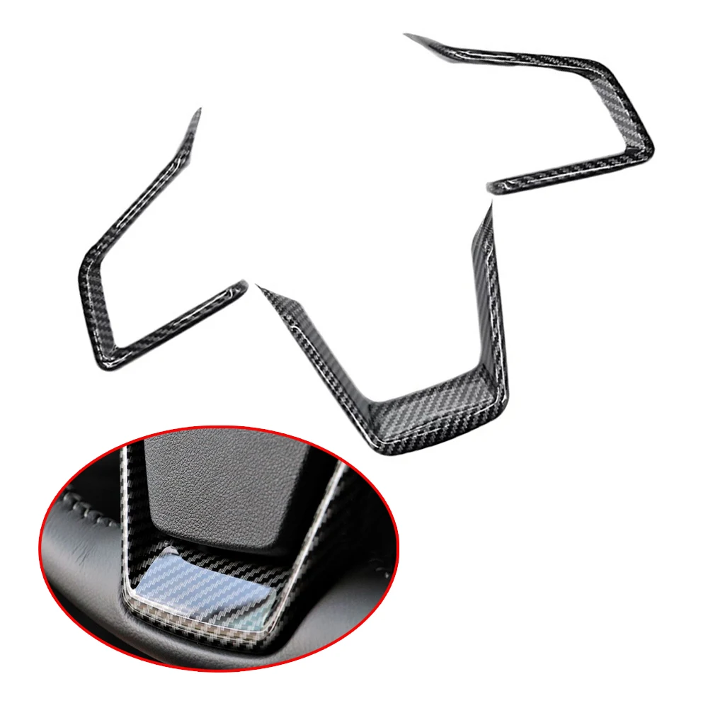 3 Stück Carbonfaser-Lenkradabdeckung, dekorative Zierleiste für Subaru Crosstrek 2020–2024, rot/gelbe Innenraumaufkleber – Detail 2