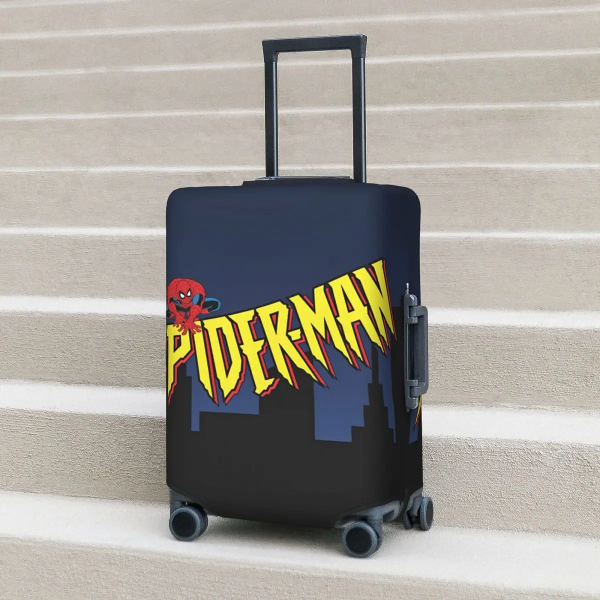 Spider Man 90's Animated Series Title Screen Suitcase Cover Vacation Travel Strectch Luggage Case Protection