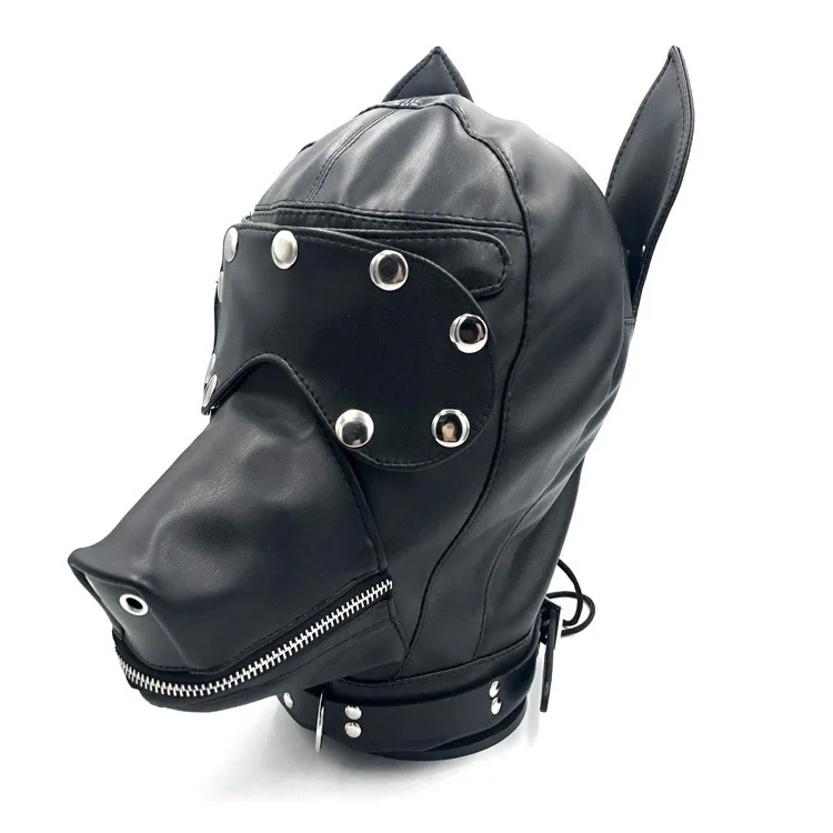 Dog head mask headgear Headmask cover face shield slave training Punitive sex toy