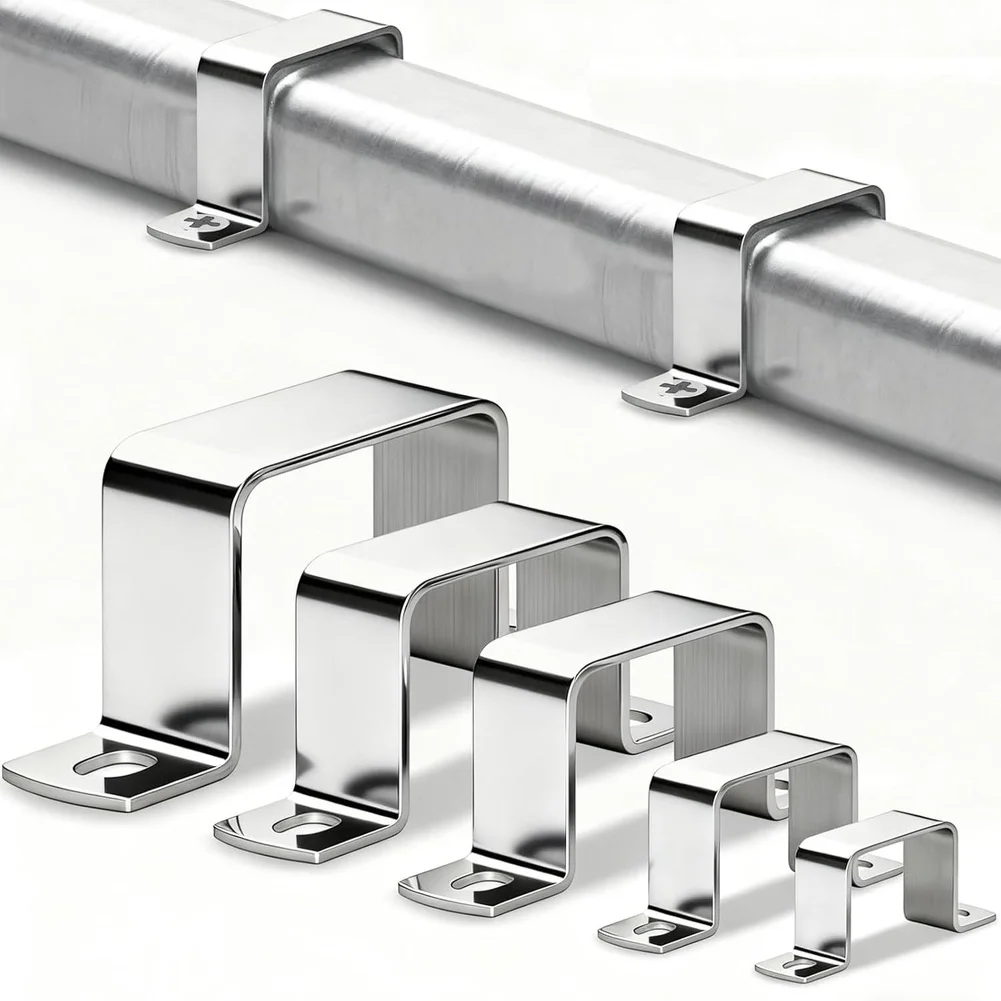 40x40mm Stainless Steel Square Tube Clamps Right Angle Brackets Set of 8 for Strong and Precise Metal Fittings