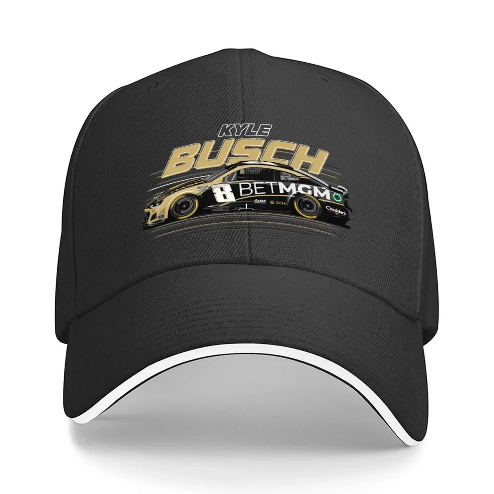 New Kyle Busch 2023 No. 8 Camaro Patriotic Baseball Cap Black Fun Hats Big Size Hat Icon Women's Golf Clothing Men's