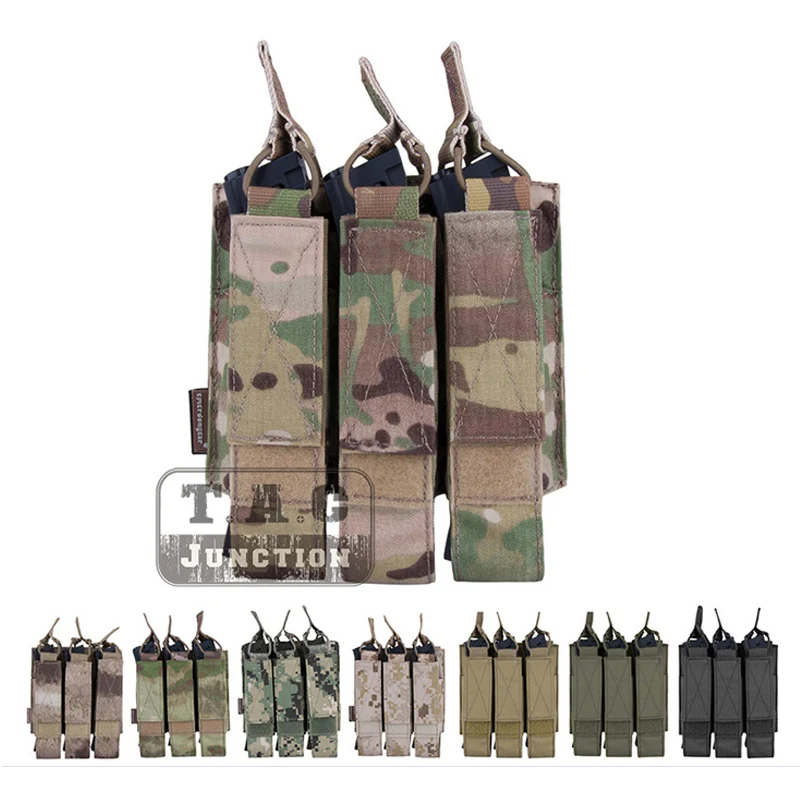 Emerson Airsoft Hunting MP5/MP7 Pouch Tactical Modular MOLLE Triple Open Top SMG Mag Pouch Magazine Pouch For MP5 / MP7 / KRISS