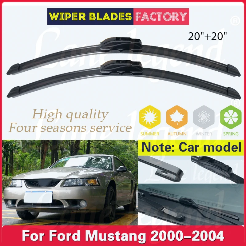 

For Ford Mustang 2000 2001 2002 2003 2004 Car Wiper Blades Windshield Windscreen Front Window Rain Brush Car Accessories 20"+20"