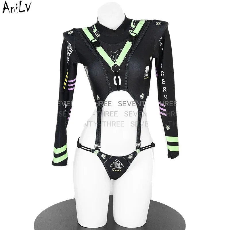 

AniLV Game Mechanical Agents 01 Spy Bodysuit Clothes Wilderness Survival Cosplay Women Mecha Printing Punk Clothes Costumes