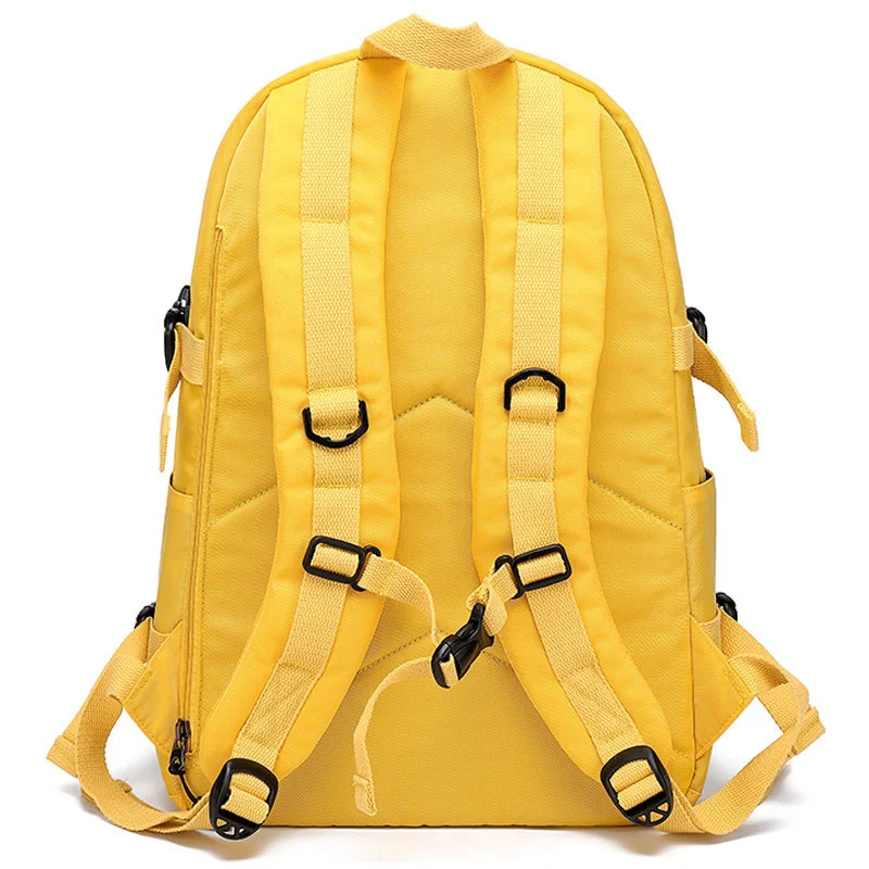 Mochila impermeable para escuela secundaria, bolsa grande con puerto usb para libros, color amarillo y negro, para adolescentes, niños y niñas