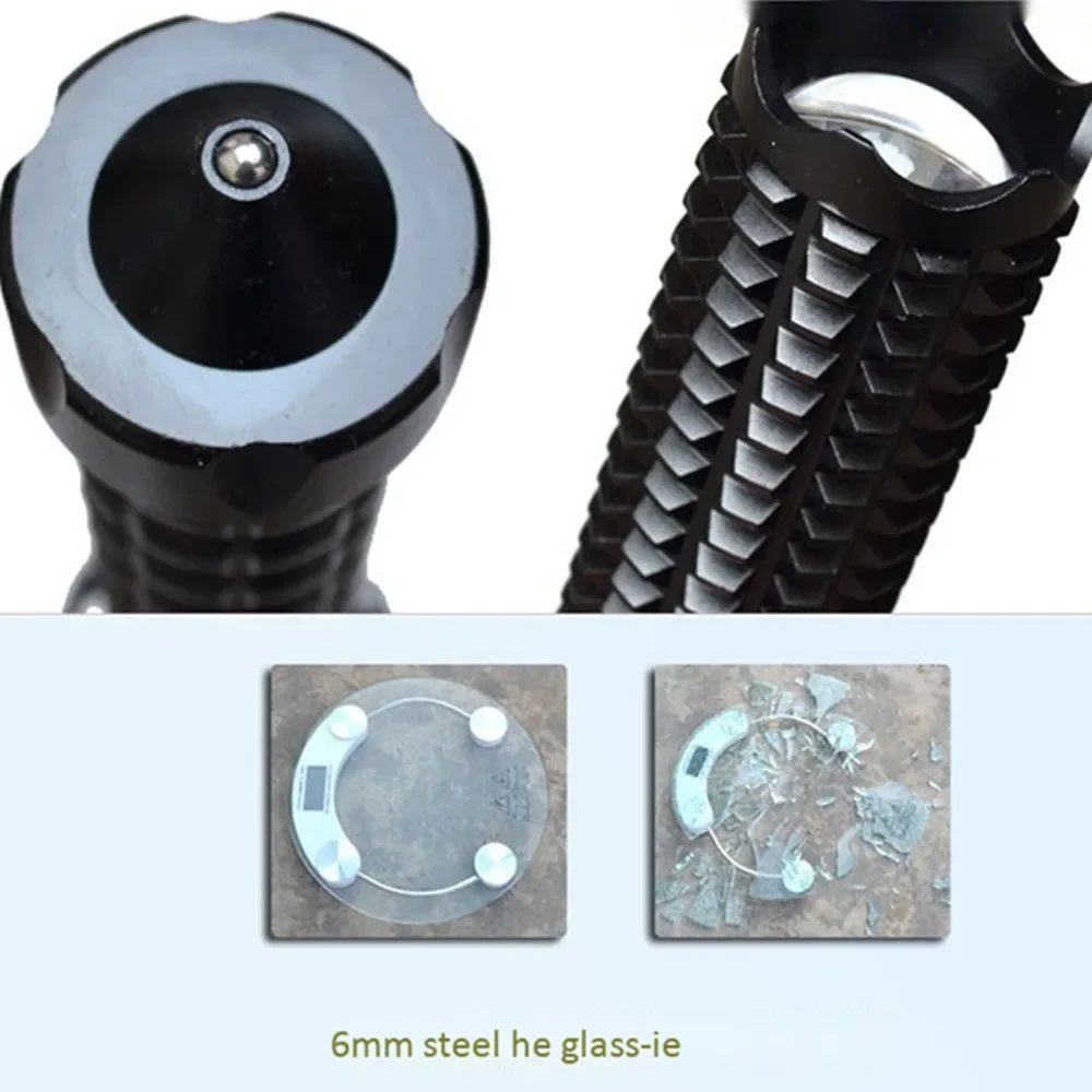 Телескопический фонарик из алюминиевого сплава с зумом для самообороны, патрульный безопасный молоток, сильное освещение, светодиодный светильник, инструмент