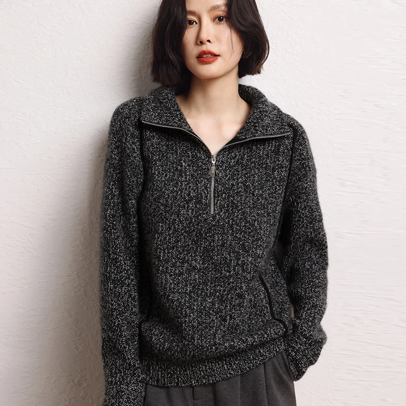 Winter Fashion Loose Thick Sweaters 100% Goat Cashmere Knitted Pullovers Hot Sale Women Soft Ladies Jumpers Clothes 2024